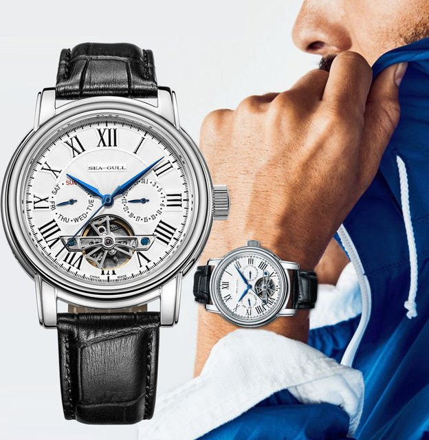 Seagull Armbanduhr Automatik, Edelstahl, Silber, Herren - Bild 1