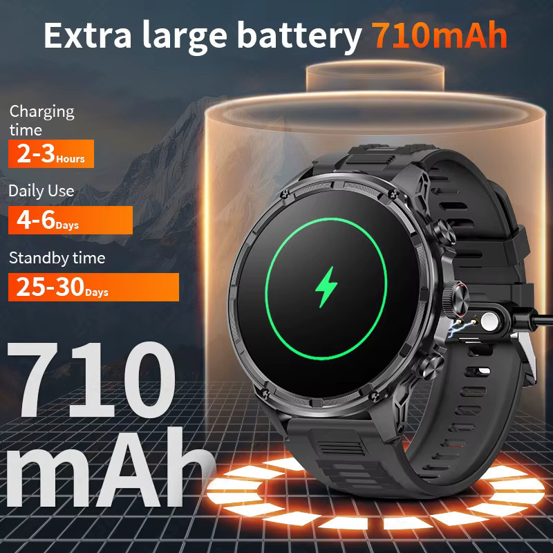 LIGE Smartwatch, GPS, Bluetooth, Silikon, Schwarz, Herren - Bild 2