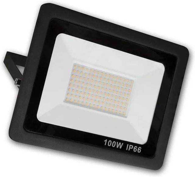 McShine LED Außenstrahler SLIM 100W Warmweiß 8500lm IP66 Schwarz - Bild 1