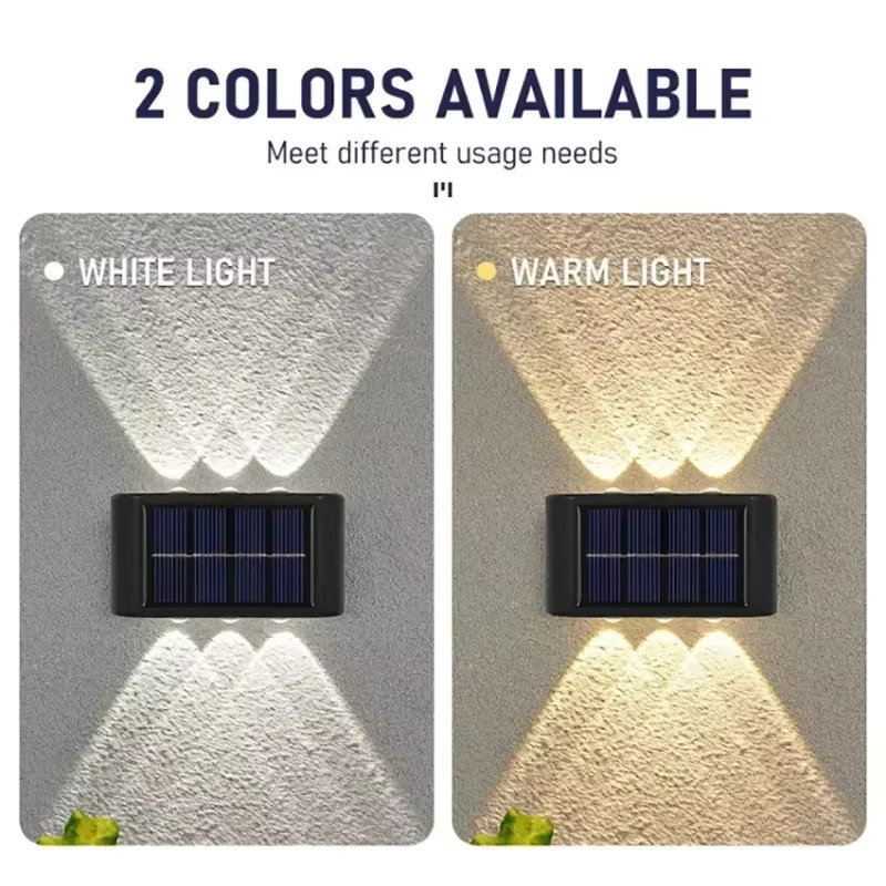 NEWBIRTH Solar-Außenwandleuchte mit 12 LEDs in Schwarz, wasserdichte Gartenleuchte für Hof und Treppen mit warmweißem Licht - Bild 1