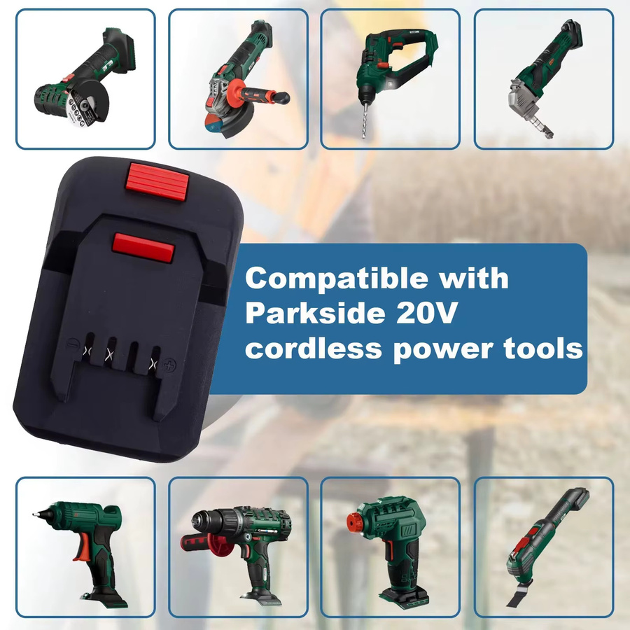 Elektrischer Akku-Adapter Konverter für Makita und Lidl Parkside Li-Ion Batterien in Schwarz - Bild 4