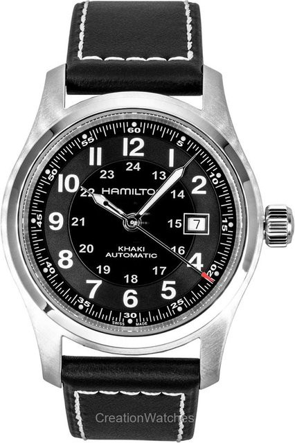 Hamilton Armbanduhr Automatik, Leder, Schwarz, Herren - Bild 1