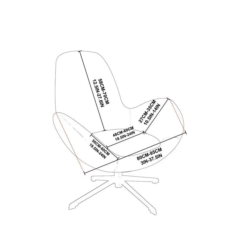 Yiran Furniture Dehnbarer Samt Stuhlbezug für Ohrensessel und Schwenkarmllehnen mit gebogener Rückenlehne - Bild 1
