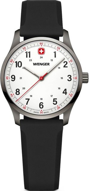 Wenger Damenuhr City Sport, Quarz, Edelstahl, 34 mm, Silikon, Weiß, 5 ATM - Bild 1