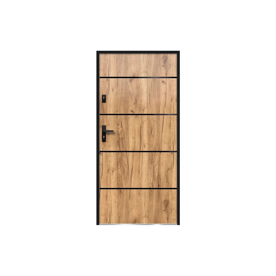 Haustür Naxara Modern Decor in Braun aus Stahl, B: 100 cm, H: 207 cm, T: 90 cm - Bild 2