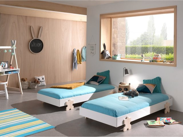 Vipack Modulo Art. Set aus 2 Stapelbetten für Kinder, weiß lackiert, B/T/H: 90 x 200 cm pro Liegefläche - Bild 1