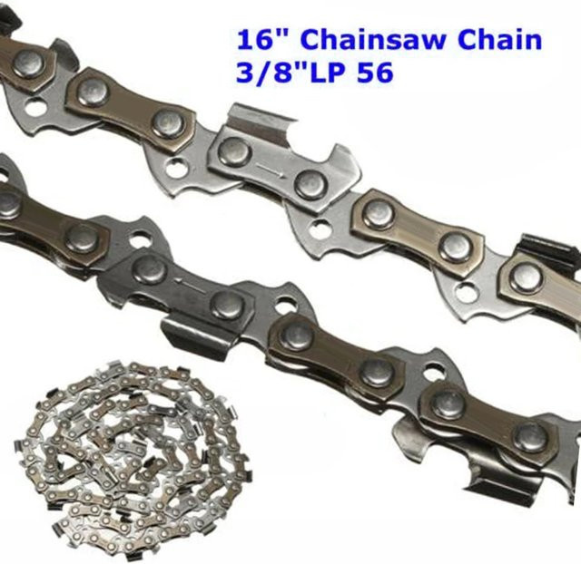 HOMEFISH Kettensägenkette 16 Zoll mit 56 Antriebsgliedern, 3/8" LP, .050 Gauge, Farbe Silber - Bild 1