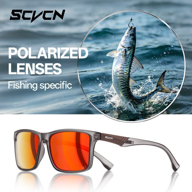SCVCN Sonnenbrille, Vollrand, Square, Kunststoff, Schwarz, Unisex, polarisiert - Bild 1