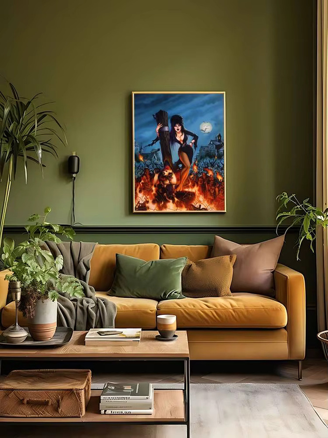 Elvira, Herrin des Dunkels Leinwandposter als moderne Wanddekoration für dein Wohnzimmer oder Schlafzimmer, mehrfarbig - Bild 7