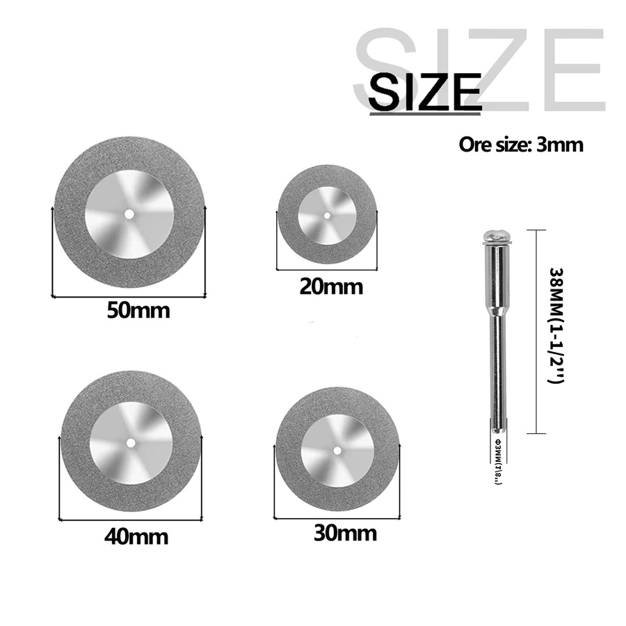 SI FANG Diamant-Trennscheiben Set 10 Stück, Mini-Kreissägeblätter für Dremel-Rotationswerkzeuge, Silber, für Holz und Stein - Bild 2