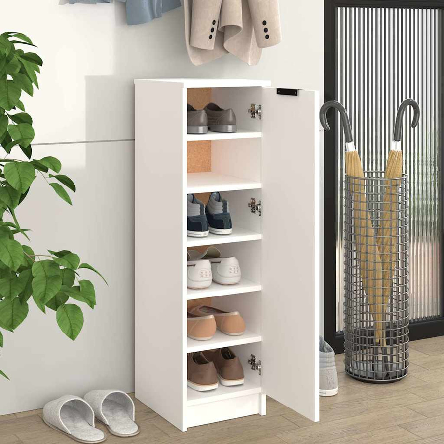 vidaXL Schuhschrank Weiß aus Holzwerkstoff B/T/H: 30 x 35 x 100 cm - Bild 2