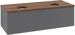 V&B Waschtischunterschrank Antao mit Frontstruktur und Beleuchtung, Anthrazit lackiert, B/T/H: 120 x 50 x 50 cm - Bild 1