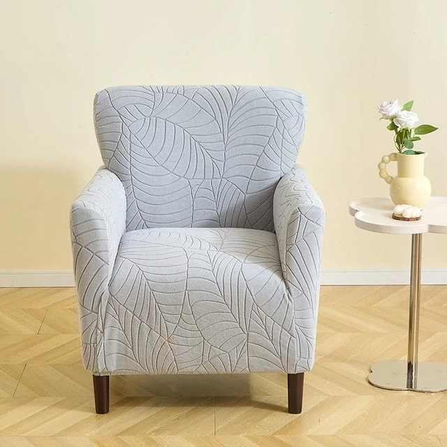 Yiran Furniture Jacquard-Sesselhülle aus Polyester, elastischer und staubdichter All-Inclusive-Sofabezug für Einzelsessel, einfarbig - Bild 1