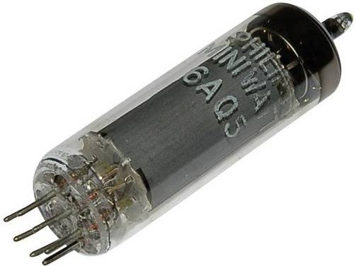 WECK EL 90 = 6 AQ 5 Elektronenröhre Endpentode mit 7 Polzahl und B7G Sockel in transparent - Bild 1