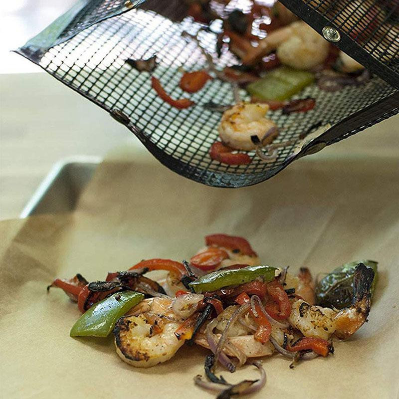 Wiederverwendbarer BBQ-Grill-Netzbeutel von Yiran Furniture aus schwarzem Teflon-Glasfaser, antihaftbeschichtet für Grillen und Backen - Bild 1