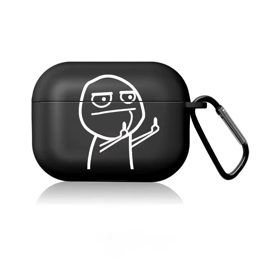Schutzhülle mit Stick-Figuren Design für Apple AirPods Pro, Farbe: Schwarz - Bild 7