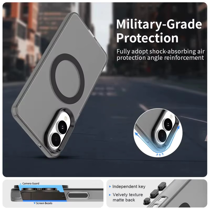 MagSafe kompatible Schutzhülle für Samsung Galaxy S25 S24 S23 Ultra mit magnetischer Halterung in Matt Klar und Transparent - Bild 5