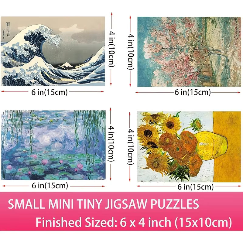 MaxRenard Mini-Puzzles Van-Gogh-Gemälde, 8-teiliges Set, 1200 Teile - Bild 3