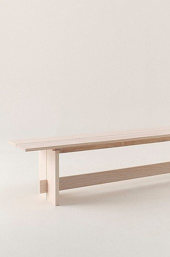 Jotex TOTTORI Bank im skandinavischen Design aus Kiefernholz, Natur/Weiß, B/T/H: 120 x 45 x 40 cm - Bild 1