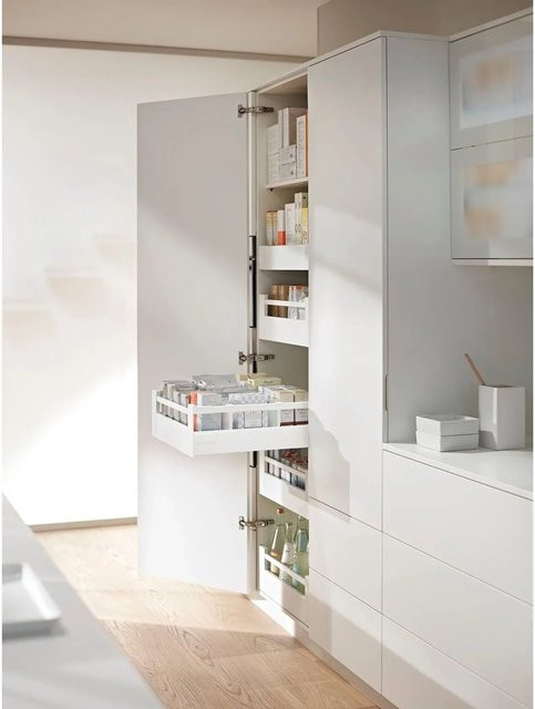 Blum Space Tower Tandembox antaro mit Reling in Seidenweiß, Nennlänge: 500 mm, Korpusbreite: 450 mm - Bild 1