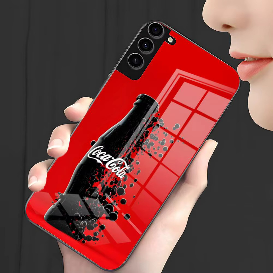 Coca Cola Handyhülle Glascover für Samsung Galaxy S26 S25 Plus S23 FE S22 Ultra S21 Plus S21 Ultra S20 Plus S20 in Schwarz oder Rot - Bild 2