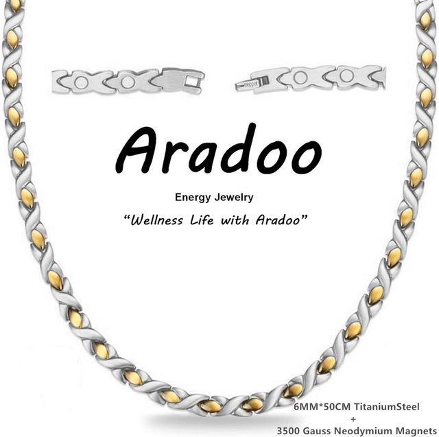 ARADOO Halskette, Titan-Stahl, Bicolor, Neodym-Magnete - Bild 1