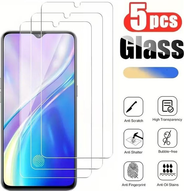 5 Stück HD gehärtetes Glas Displayschutzfolie für Xiaomi Redmi 12C 5G in Transparent - Bild 1