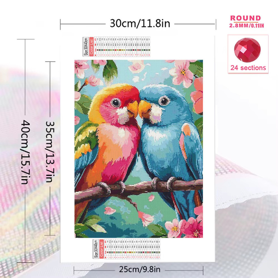 EverShine Diamantmalerei Vögel DIY Kit 5D Mosaik Papagei mit Vollbohrern in Multicolour - Bild 2