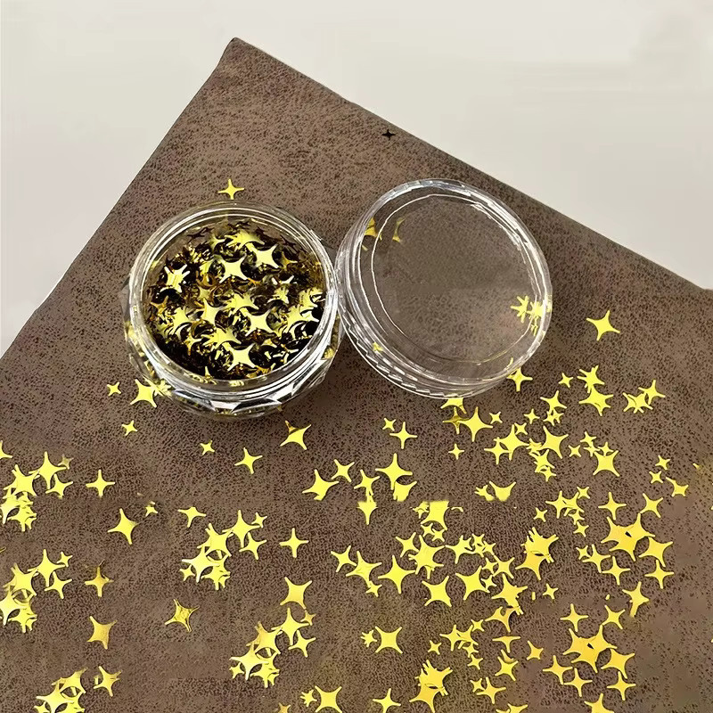 KuZHEN Nagelglitter Sternform, Gold, Glänzend - Bild 1