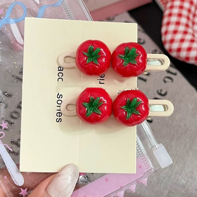 Haarnadeln Tomaten-Cartoon, 5,5 cm, Kinder und Frauen - Bild 1
