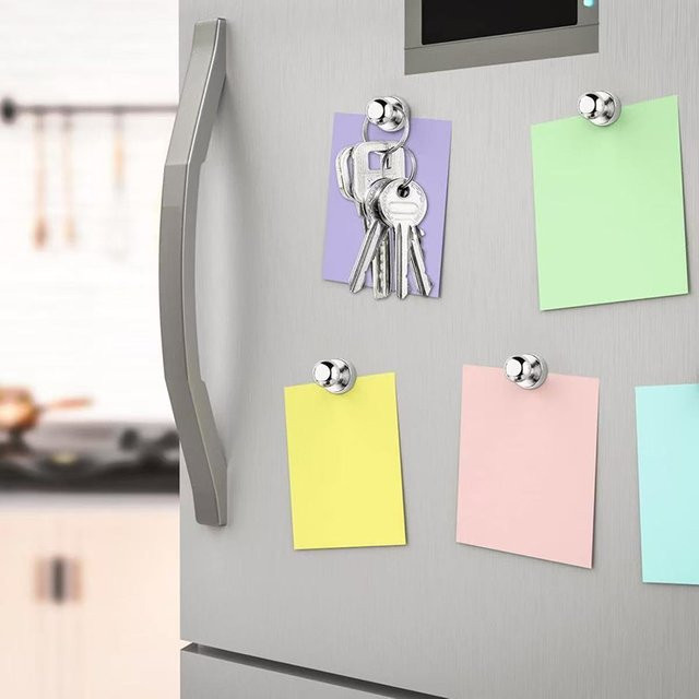 Mognot Magnetische Push-Pins aus Metall in Silber für Kühlschrank, Whiteboard und Büro - Bild 1