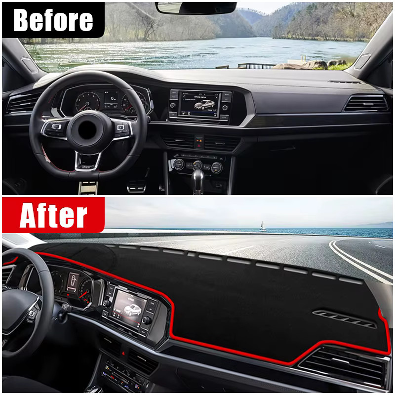 YaLumei Dashboard Sonnenschutz Abdeckung für Volkswagen VW Jetta MK7 A7, Schwarz, Anti-Rutsch Zubehör - Bild 4