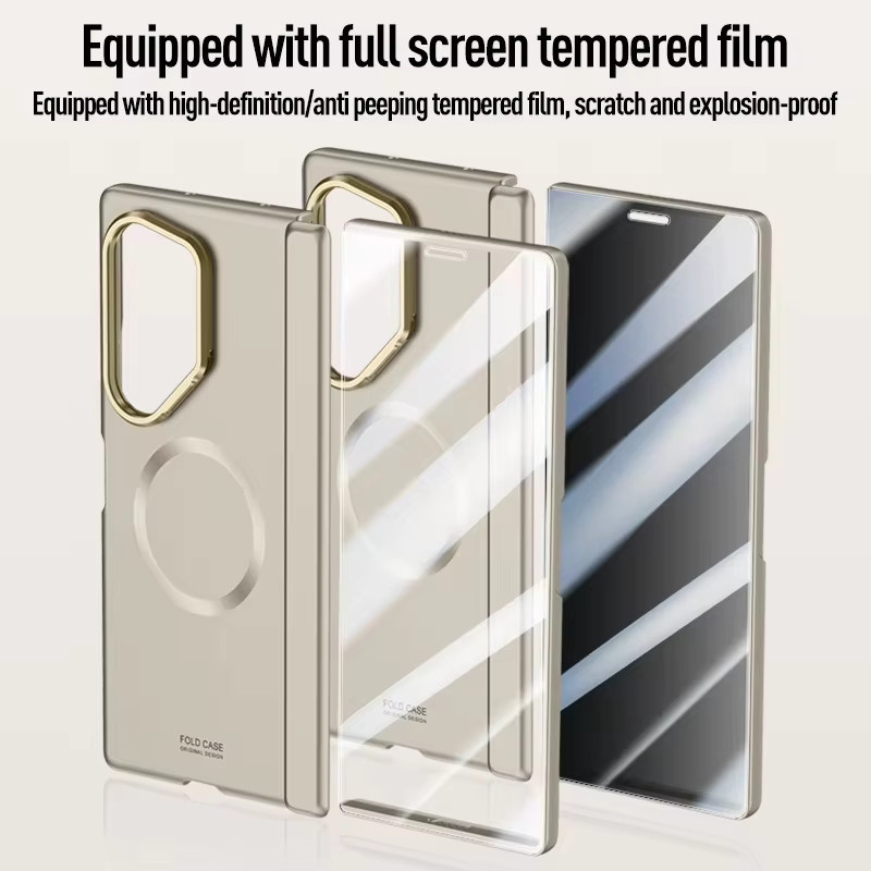 Samsung Galaxy Z Fold 6 MagSafe Schutzhülle mit Spiegelfolienhalterung und klappbarem Scharnier in Blau - Bild 2