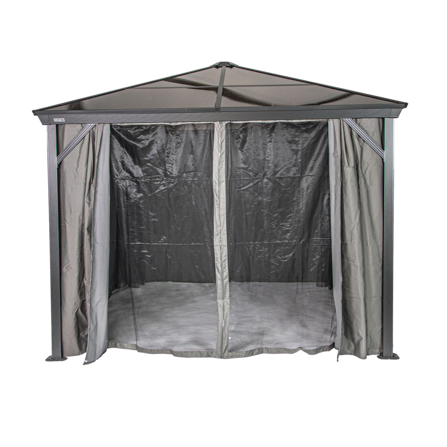 Sojag Vorhang-Set für Pavillon Verona aus Polyester, dunkelgrau, Breite: 423 cm, Höhe: 191 cm - Bild 3