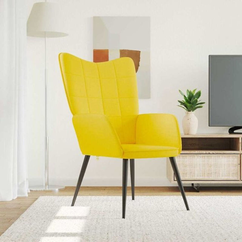 Modernes vidaxl Relaxsessel aus Stoff in Gelb mit Stahlgestell - Bild 1