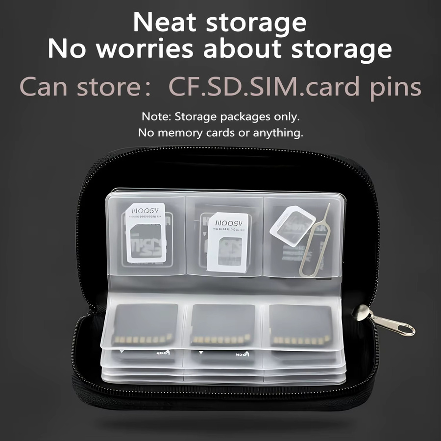ValueWin Speicherkarten-Aufbewahrungstasche in Schwarz mit 22 Fächern für CF, SD, Micro SD, SDHC und MS - Bild 6