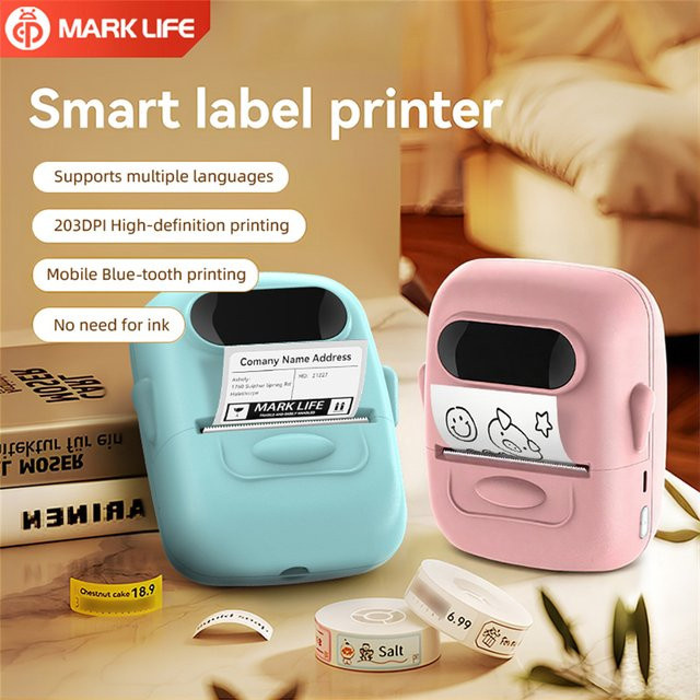 Marklife P50 Kabelloser Etikettendrucker Tragbarer Bluetooth Thermodrucker für iOS und Android - Bild 1