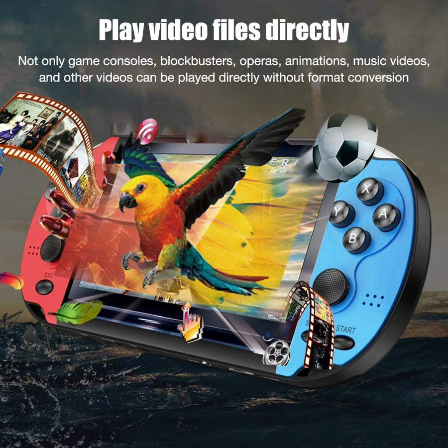 AyeBeau Tragbare Retro Videospielkonsole Mini Handheld Arcade Player in Rot und Multicolour - Bild 6