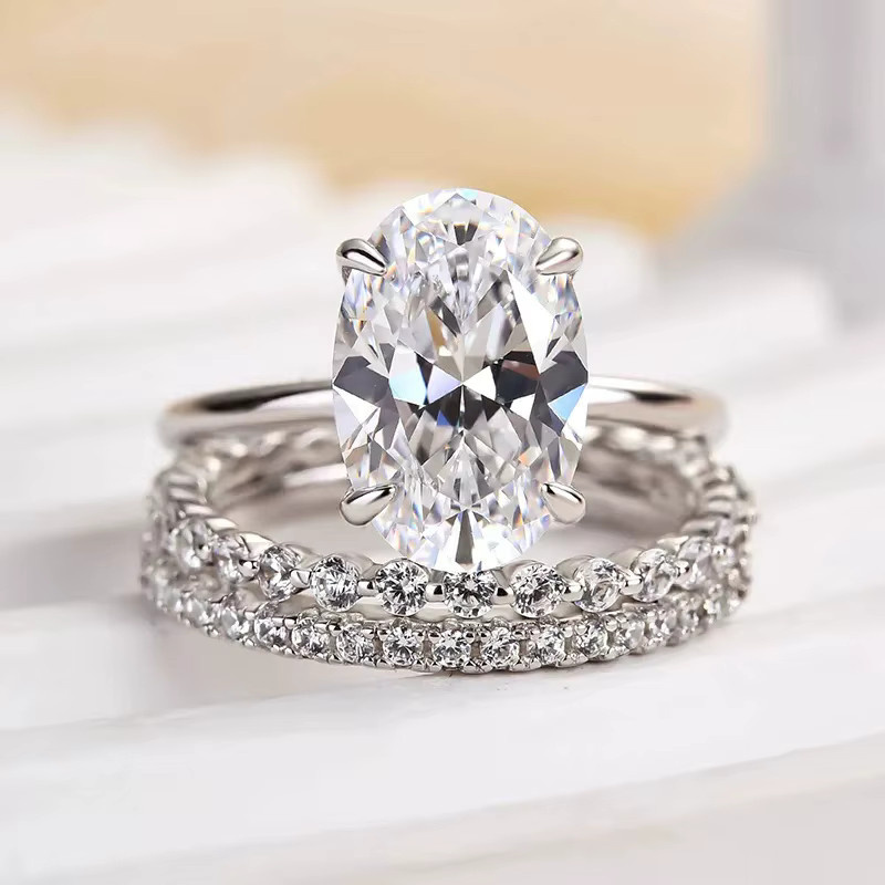 Huitan Ringe Set, Silber, Zirkonia, Damen, Hochzeit - Bild 2
