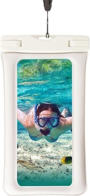 Wasserdichte schwimmende Smartphone-Tasche von HOOXSPEED in Weiß für Samsung Galaxy A8, S9, S10, S10e und S10+ zum Tauchen - Bild 1