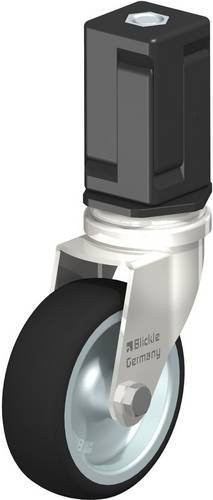 Blickle Lenkrolle LRXA-PATH 75G-EXV07 aus Edelstahl in Schwarz und Silber mit 75 mm Rad-Durchmesser und 75 kg Tragfähigkeit - Bild 1