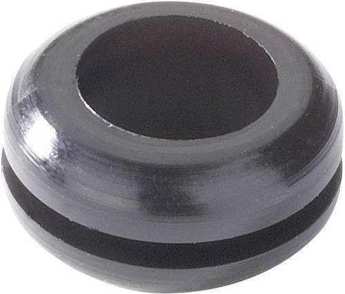 HellermannTyton Kabeldurchführung HV1215-PVC-BK-N1 aus PVC in Schwarz mit maximalem Klemm-Ø von 6mm und maximaler Plattenstärke von 1mm - Bild 1