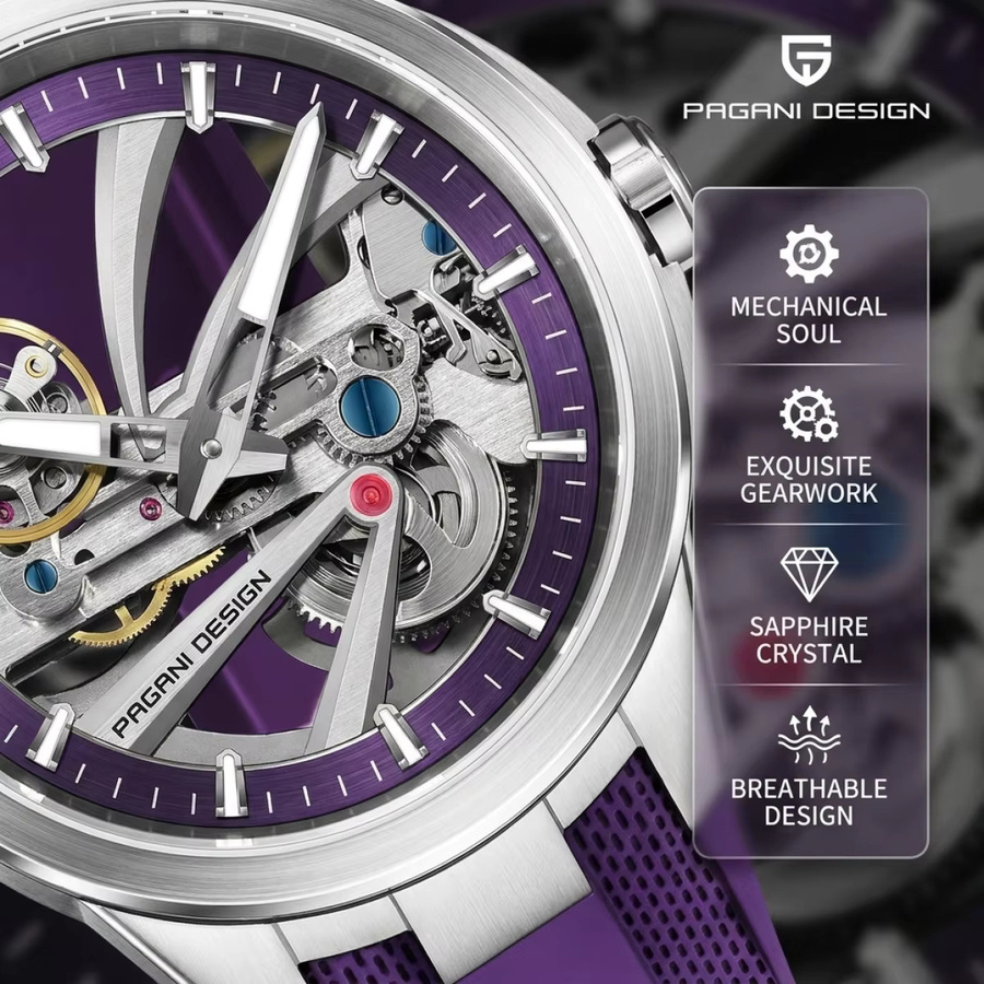 Pagani Automatik-Armbanduhr, Edelstahl, Saphirglas, Herren - Bild 4