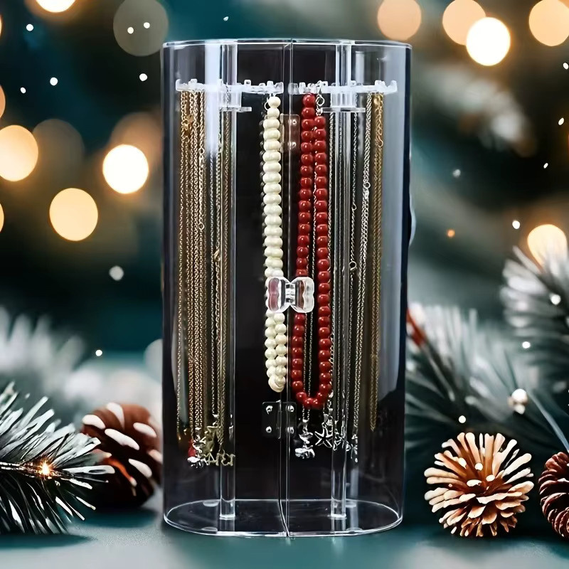 CH CACILLO Schmuckorganizer aus Acryl in Transparent, Staubdichter Display-Ständer für Halsketten, Armbänder und Uhren - Bild 4