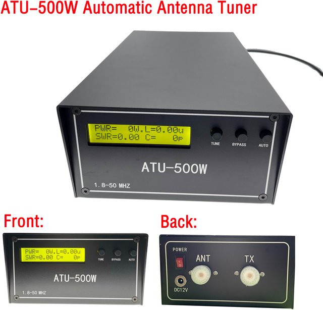 N7DDC Automatischer Antennentuner ATU-500W in Schwarz für Aerial-Anwendungen - Bild 1