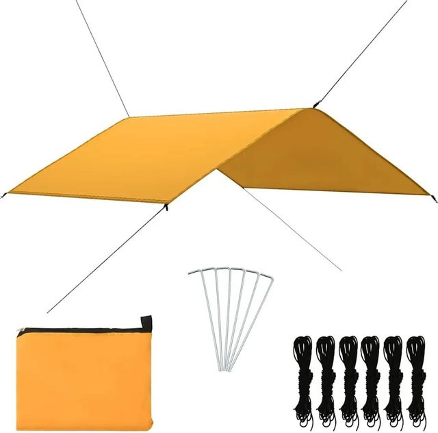 vidaXL Outdoor-Tarp aus Polyester in Gelb, B/B: 400 x 400 cm - Bild 1