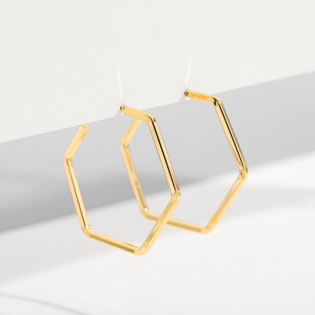 Erpels Creolen, geometrisches Sechseck, Gold, Damen - Bild 1