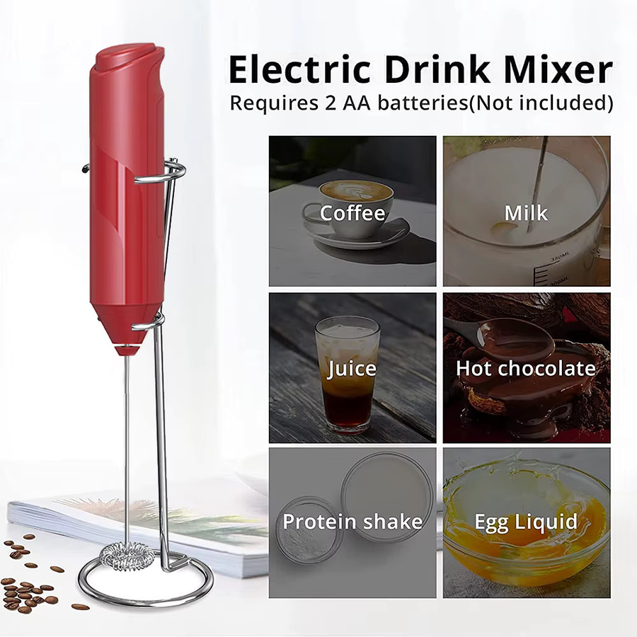 Elektrischer Milchaufschäumer von PGY in Schwarz für Kaffee und Getränke mit Batteriebetrieb - Bild 5
