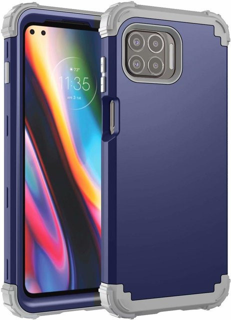 Motorola Defender Hybrid-Rüstung Stoßfeste Schutzhülle für Moto One 5G und Moto G 5G Plus in Blau - Bild 1