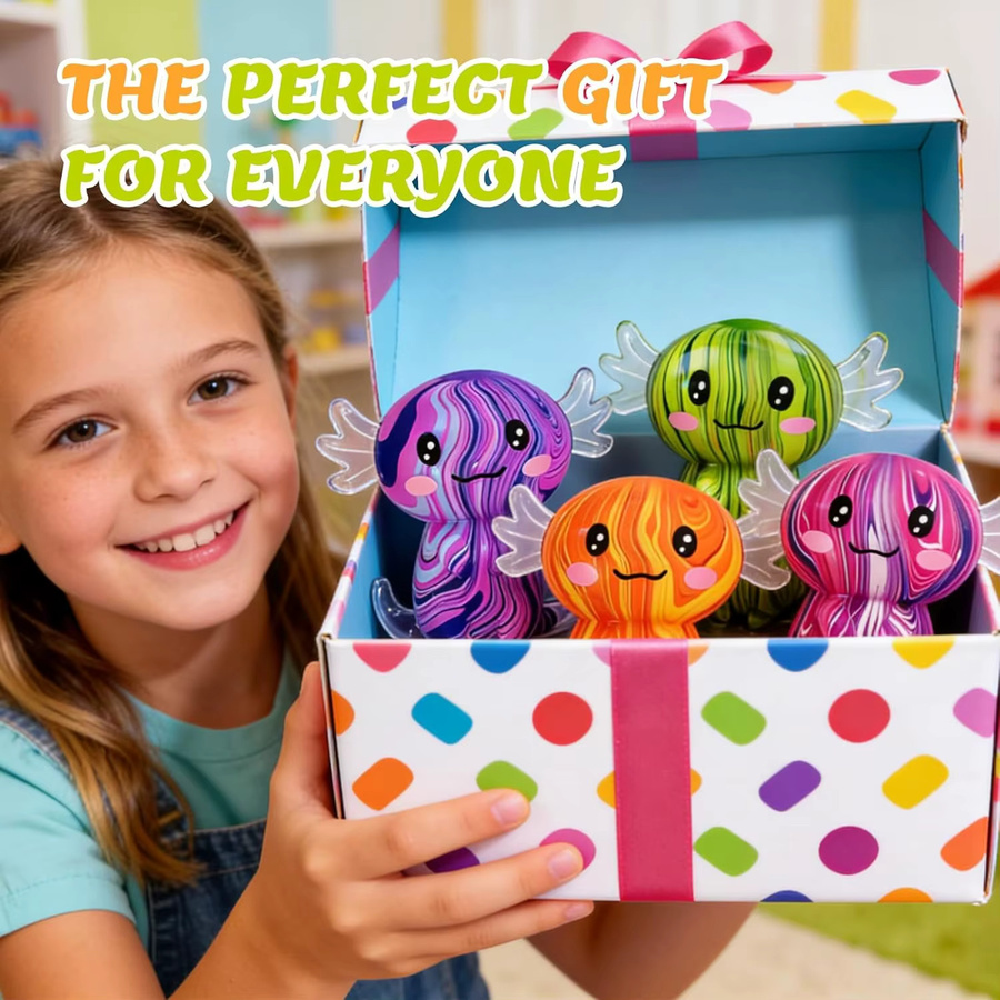 GSF Axolotl Squishy, Stressabbau-Sensorikspielzeug, Silikon, multicolor - Bild 5
